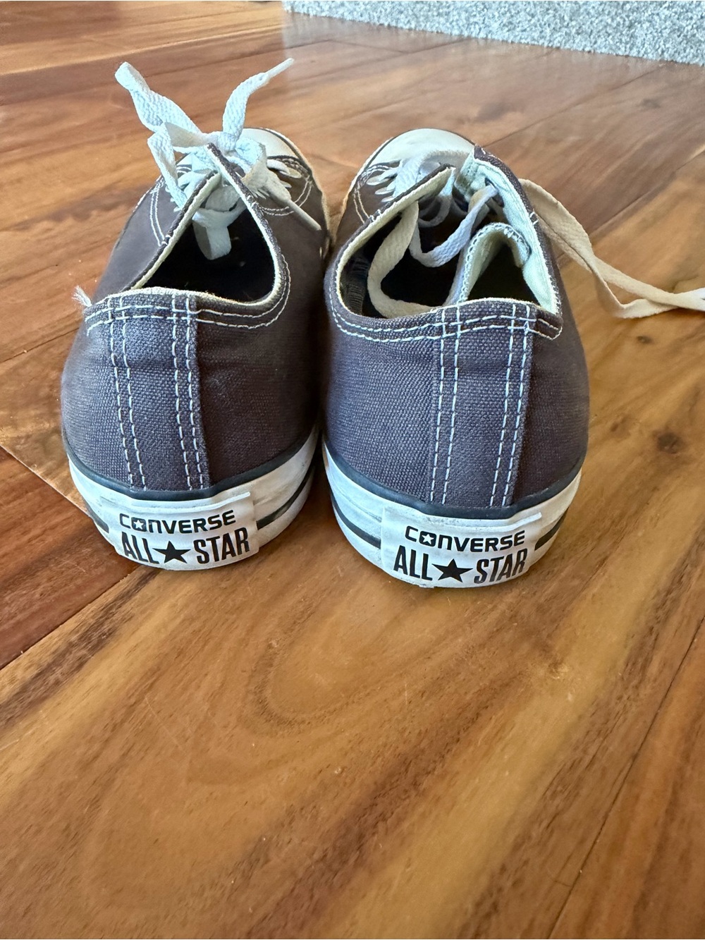Converse Women’s Low-Top Canvas Sneakers in Brown with White Accents - Picture 6 of 6